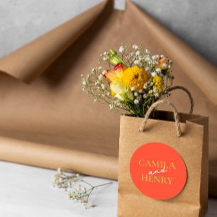 Élégant Sticker Monogram Mariage Classic Round