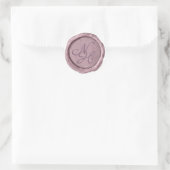 Élégant Sticker Monogramme de cire rose métallique (Sac)