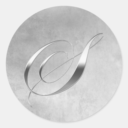 Élégant Sticker Monogramme S Argent (Devant)