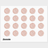 Élégant Sticker Pastel Peach Wax Monogram (Feuille)
