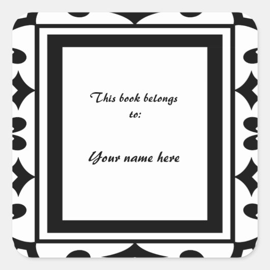 Élégant Sticker Plaque Noir et Blanc (Devant)