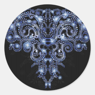 Élégant Sticker rond Flexible Bleu
