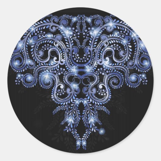 Élégant Sticker rond Flexible Bleu (Devant)