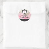 Élégant Sticker rose et noir Floral Chic Sweet 16 (Sac)