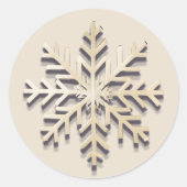 Élégant Sticker Snowflake Holiday Round (Devant)