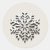 Élégant Sticker Snowflake Holiday Round (Devant)