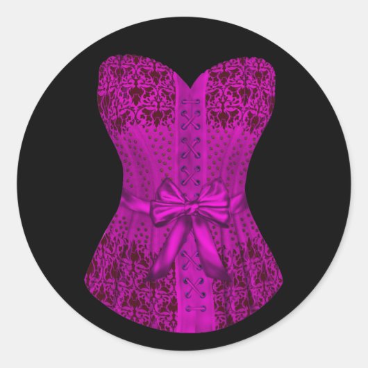 Élégant Stickers Corset Rose Chaud (Devant)
