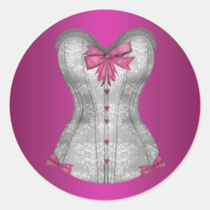 Élégant Stickers Corset Rose Chaud