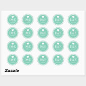 Élégant stickers de mariage vert menthe (Feuille)