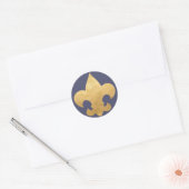 Élégant Stickers Fleur De Lis Bleu & Or (Enveloppe)