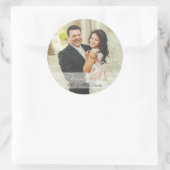 Élégant Stickers Mariage photo ivoire Merci (Sac)