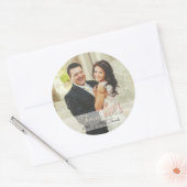 Élégant Stickers Mariage photo ivoire Merci (Enveloppe)