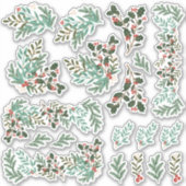 Élégant Stickers Vinyl Berries Floral de Noël (Devant)