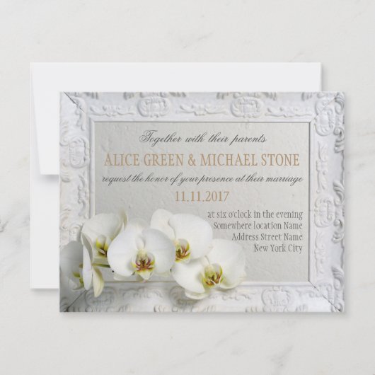 Elegant-stijl trouwuitnodiging kaart (Voorkant)
