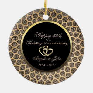 Elegant stijlvol 50th Wedding Jubileum Keramisch Ornament