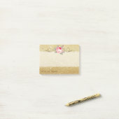 Elegant stijlvol, afbeelding, Roos, glitterij Post-it® Notes (Op bureau)