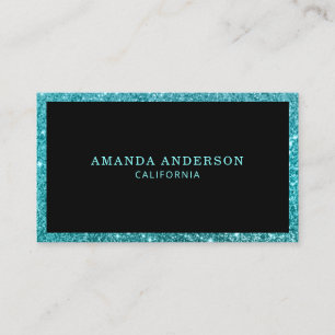 Elegant Stijlvol Blauwgroen Glitter Sparkle Visite Visitekaartje