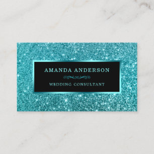 Elegant stijlvol Blauwgroen glitter Sparkle Visite Visitekaartje