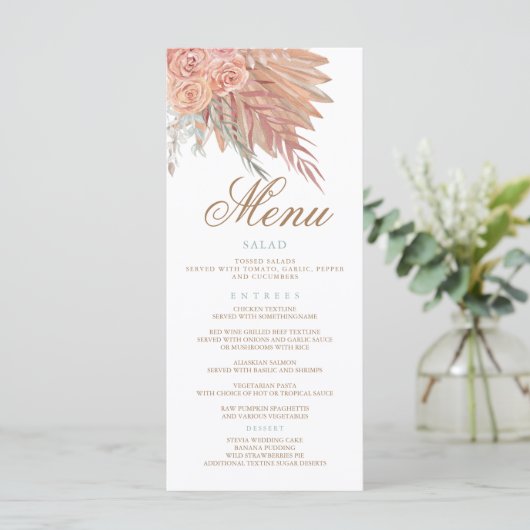 Elegant Stijlvol bohemien terracotta pampas gras Programma (Staand voorkant)