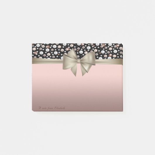 Elegant Stijlvol, Bow, Polka Dots Post-it® Notes (Voorkant)