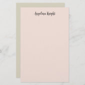 Elegant Stijlvol Chic Eenvoudig Handgeschreven Sch Briefpapier (Voorkant / Achterkant)