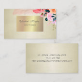 Elegant Stijlvol Chic, Flowers Feather Visitekaartje (Voorkant / Achterkant)