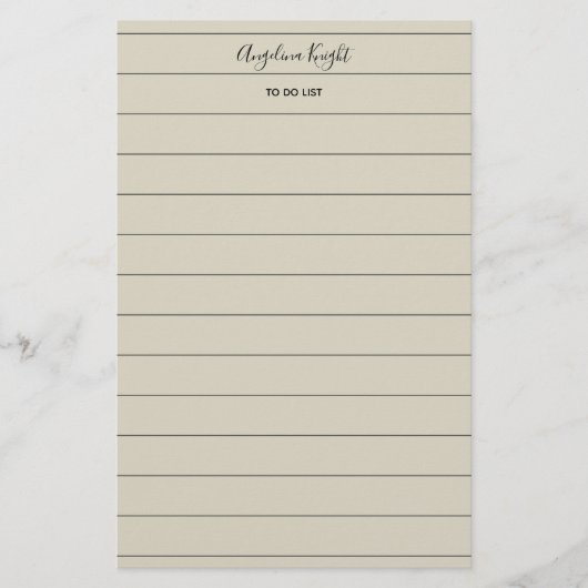 Elegant Stijlvol Chique Todo List Handschrift Scri Briefpapier (Voorkant)