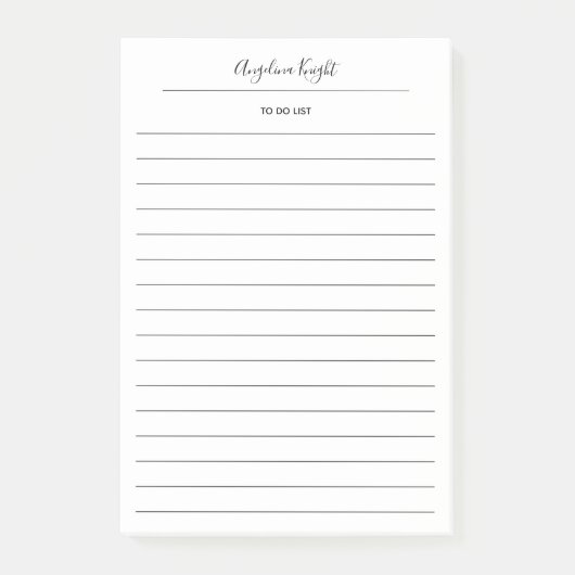 Elegant Stijlvol Chique Todo List Handschrift Scri Post-it® Notes (Voorkant)