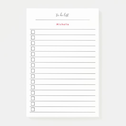 Elegant Stijlvol Chique Todo List Handschrift Scri Post-it® Notes (Voorkant)