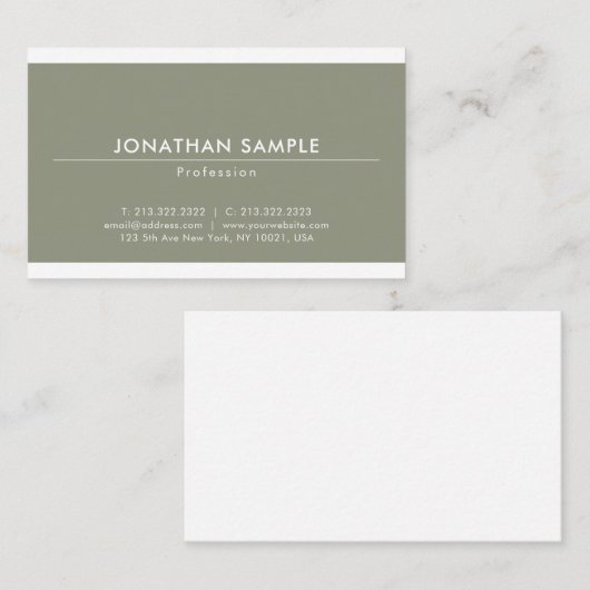 Elegant stijlvol design Modern Plain Luxury Trendy Visitekaartje (Voorkant / Achterkant)