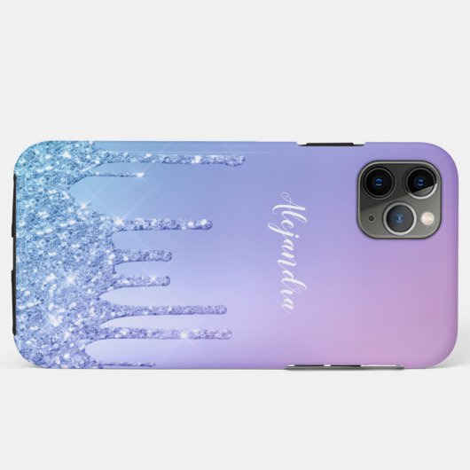 Elegant, stijlvol en paars glitter druppelaar Case-Mate iPhone case (Achterkant (horizontaal))
