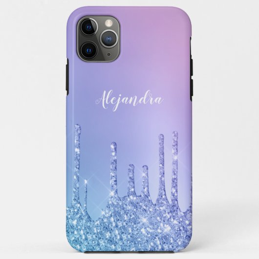 Elegant, stijlvol en paars glitter druppelaar Case-Mate iPhone case (Achterkant)