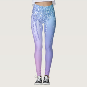 Elegant, stijlvol en paars glitter druppelaar leggings