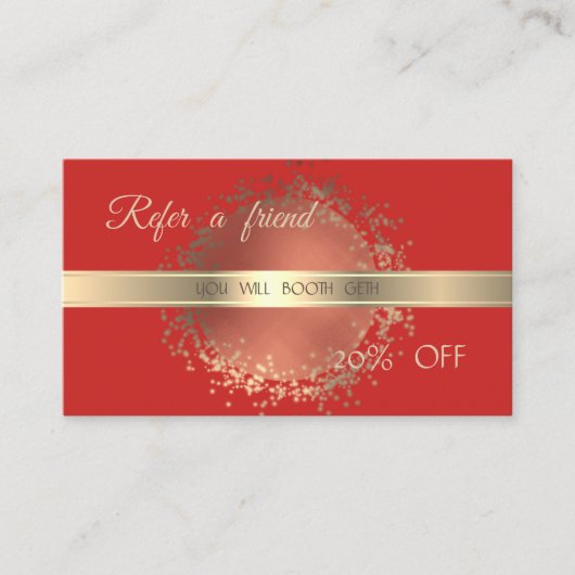 Elegant stijlvol, Faux Gold, Red Reference Kaart (Voorkant)