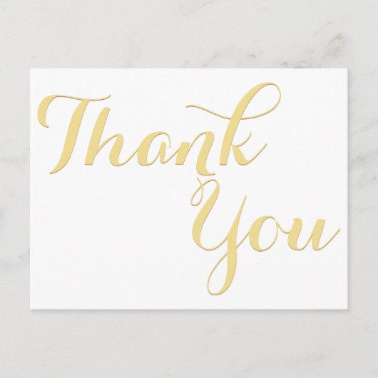 Elegant stijlvol Faux Gold Script White Hartelijk  Briefkaart (Voorkant)