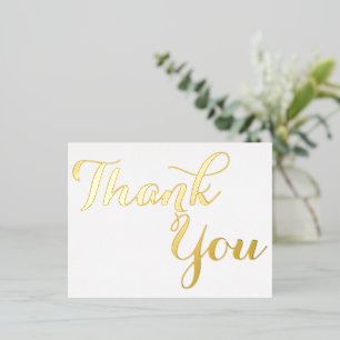 Elegant stijlvol Faux Gold Script White Hartelijk  Folie Uitnodiging Briefkaart