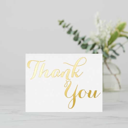 Elegant stijlvol Faux Gold Script White Hartelijk Folie Uitnodiging Briefkaart (Staand Voorkant)