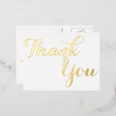 Elegant stijlvol Faux Gold Script White Hartelijk Folie Uitnodiging Briefkaart (Voorkant / Achterkant)