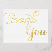 Elegant stijlvol Faux Gold Script White Hartelijk Folie Uitnodiging Briefkaart (Voorkant)