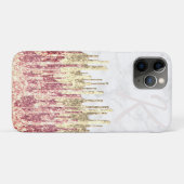 Elegant stijlvol glitter druppelt wit marmer Case-Mate iPhone case (Achterkant (horizontaal))