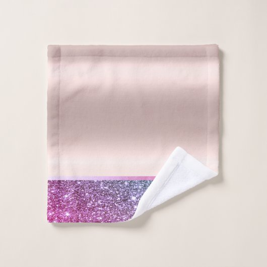 Elegant stijlvol Glitter Shiny Roos Gold Bad Handdoek (Wasdoekje)