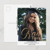 Elegant stijlvol Gold Afstudeerder Party script Briefkaart (Voorkant / Achterkant)