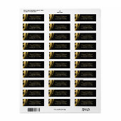 Elegant stijlvol Gold Black Deco Weddenschap Aange Etiket (Full Sheet)
