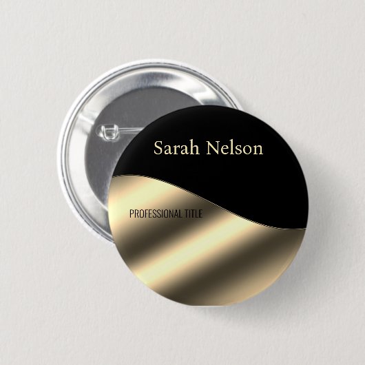 Elegant stijlvol Gold Black Ronde Button 5,7 Cm (Voorkant /achterkant)