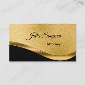 Elegant, stijlvol, Gold en Black Damask, Attorney Visitekaartje