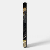 Elegant stijlvol Gold Glitter Sequins Black Marble Case-Mate iPhone Case (Achterkant / Links)