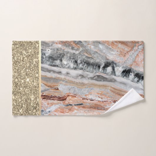 Elegant stijlvol goud Glitter Shiny Marble Stone Bad Handdoek (Handdoek)