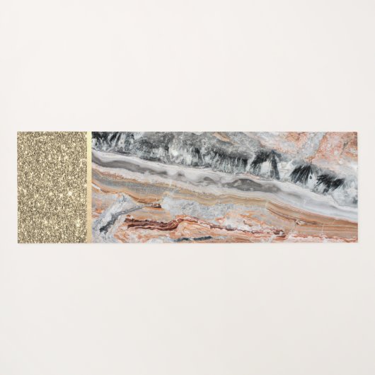 Elegant stijlvol goud Glitter Shiny Marble Stone Yogamat (Achterkant (horizontaal))