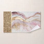 Elegant Stijlvol Goud Roze Marmer Bad Handdoek (Handdoek)