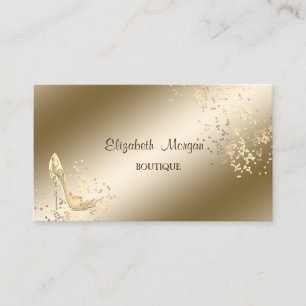 Elegant Stijlvol, Gouden Confetti, Hoge Hakken Visitekaartje